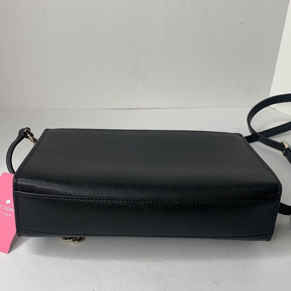 Kate Spade Carson black saffiano leather convertible shoulders crossbody bag NWT - Picture 8 of 11